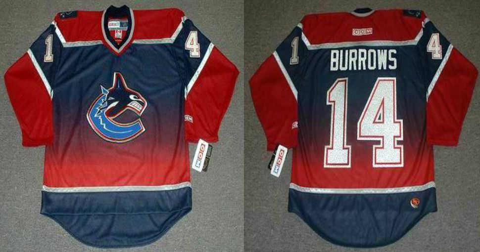 2019 Men Vancouver Canucks #14 Burrows Red CCM NHL jerseys